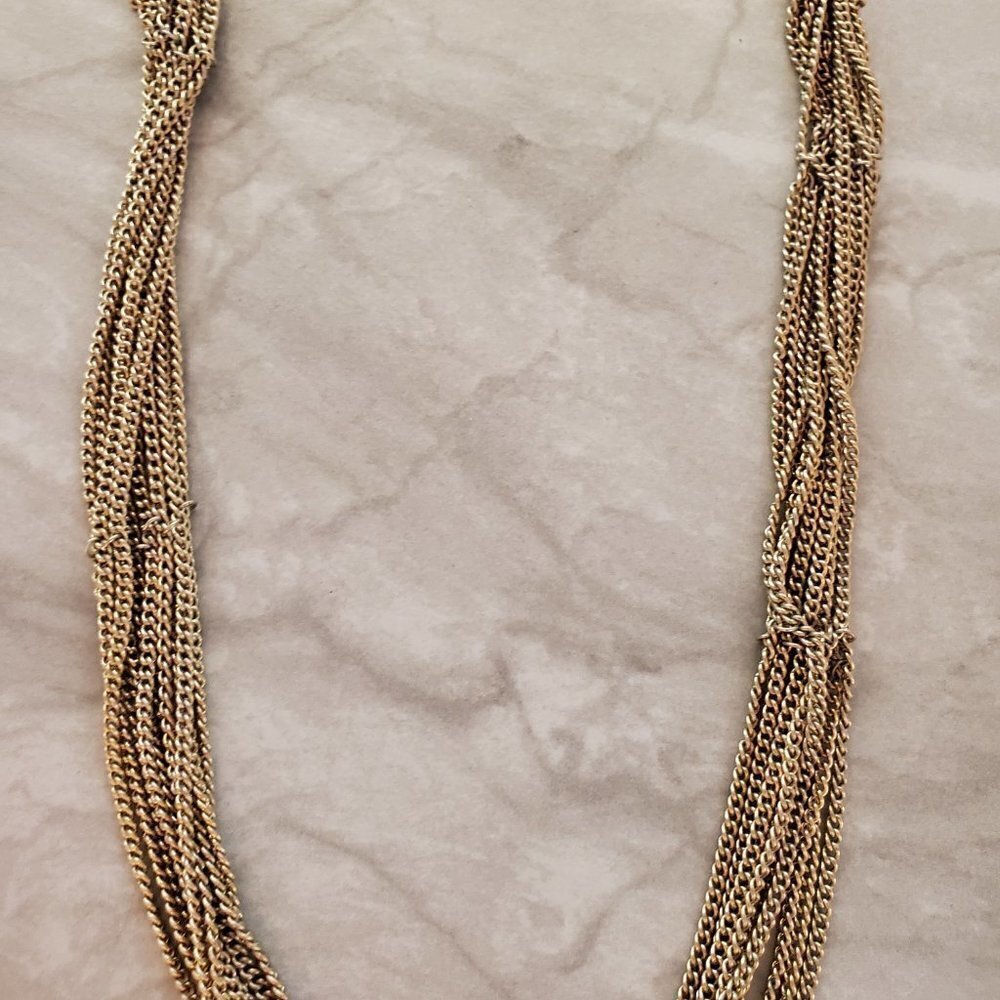 💖 Vintage 1990s 90s Talbots Gold Multi Chain Necklace 💖 - Picture 3 of 6